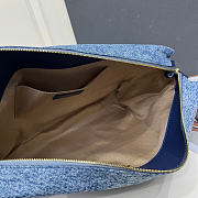 Kitlife Chanel Zipped Large Pouch Blue Denim 39.5x25.5x8.5cm - 5