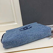 Kitlife Chanel Zipped Small Pouch Blue Denim 29.5x18.5x7.5cm - 5