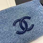 Kitlife Chanel Zipped Small Pouch Blue Denim 29.5x18.5x7.5cm - 2