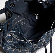 Kitlife Gucci Venice Small Bucket Bag Dark Blue GG Denim ‎875237 21x23.5x14cm - 2