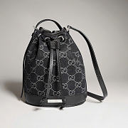 Kitlife Gucci Venice Small Bucket Bag Black GG Denim ‎875237 21x23.5x14cm - 1