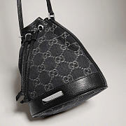 Kitlife Gucci Venice Small Bucket Bag Black GG Denim ‎875237 21x23.5x14cm - 6