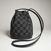 Kitlife Gucci Venice Small Bucket Bag Black GG Denim ‎875237 21x23.5x14cm - 4