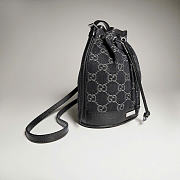 Kitlife Gucci Venice Small Bucket Bag Black GG Denim ‎875237 21x23.5x14cm - 2