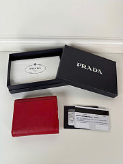 Kitlife Prada Saffiano Red Leather Wallet 1MH043 10x8.5cm - 4