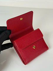Kitlife Prada Saffiano Red Leather Wallet 1MH043 10x8.5cm - 2