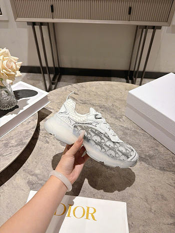 Kitlife Dior Vibe Sneaker White & Gray Dior Oblique Technical Fabric and Transparent Rubber 