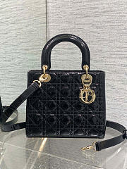 Kitlife Dior Lady Black Patent Cannage Calfskin Bag 24cm - 1
