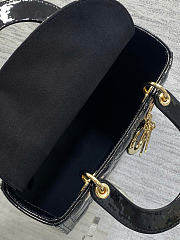 Kitlife Dior Lady Black Patent Cannage Calfskin Bag 24cm - 6