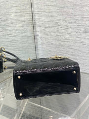 Kitlife Dior Lady Black Patent Cannage Calfskin Bag 24cm - 5
