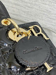 Kitlife Dior Lady Black Patent Cannage Calfskin Bag 24cm - 4