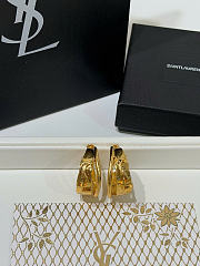 Kitlife Saint Laurent Gold YSL Letter Double-Ring Stud Earrings - 1