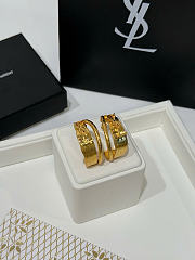 Kitlife Saint Laurent Gold YSL Letter Double-Ring Stud Earrings - 6