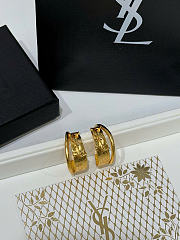 Kitlife Saint Laurent Gold YSL Letter Double-Ring Stud Earrings - 3