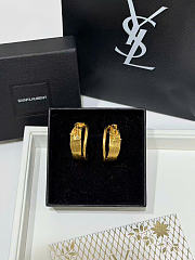 Kitlife Saint Laurent Gold YSL Letter Double-Ring Stud Earrings - 2