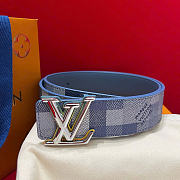 Kitlife Louis Vuitton Dimension Monogram Surplus 40mm Reversible Belt Blue Damier - 1