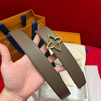 Kitlife Louis Vuitton Flowergram 30mm Reversible Belt Gray 