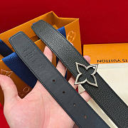 Kitlife Louis Vuitton Flowergram 30mm Reversible Belt Black Silver Hardware - 2