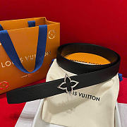 Kitlife Louis Vuitton Flowergram 30mm Reversible Belt Black Silver Hardware - 6