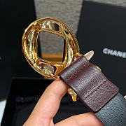 Kitlife Chanel Cut-out Ring 30mm Leather Belt Burgundy - 3