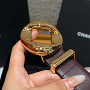 Kitlife Chanel Cut-out Ring 30mm Leather Belt Burgundy - 5
