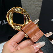 Kitlife Chanel Cut-out Ring 30mm Leather Belt Brown - 2
