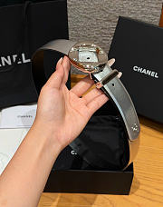 Kitlife Chanel Cut-out Ring 30mm Leather Belt Silver - 4
