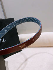 Kitlife Chanel Blue Denim Quilted-Stitch Calfskin Belt 25mm - 2
