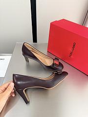 Kitlife Ferragamo Vara Bow Pumps Dark Brown Heel 7cm - 3