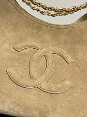 Kitlife Chanel Suede Quilted Neo Cabas Small Shopping Tote Bag Beige AS6474 - 6