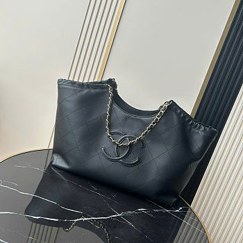 Kitlife Chanel Quilted Neo Cabas Small Shopping Tote Bag Black AS6474 