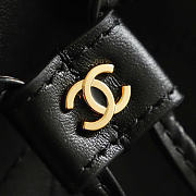 Kitlife Chanel Small Bucket Bag Black Calfskin & Gold-Tone Metal 18x18x10.5cm - 6