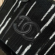 Kitlife Chanel Mini Shopping Bag Fabric and Gold-plated Metal Black, White & Gray AS6199 20.5x21x15cm - 2