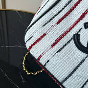 Kitlife Chanel Mini Shopping Bag Fabric and Gold-plated Metal  Cream White, Black, Beige & Red AS6199 20.5x21x15cm  - 5
