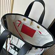 Kitlife Chanel Mini Shopping Bag Fabric and Gold-plated Metal Cream White, Black, Beige & Red AS6200 30x36x17cm - 5