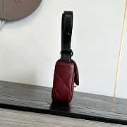Kitlife Chanel 26B Lambskin Baguette Shoulder Bag Burgundy 10x25x5cm - 6