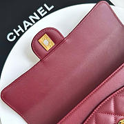 Kitlife Chanel 26B Lambskin Baguette Shoulder Bag Burgundy 10x25x5cm - 3