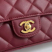 Kitlife Chanel 26B Lambskin Baguette Shoulder Bag Burgundy 10x25x5cm - 2