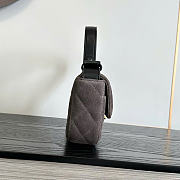 Kitlife Chanel 26B Baguette Shoulder Bag Gray Suede 10x25x5cm - 5