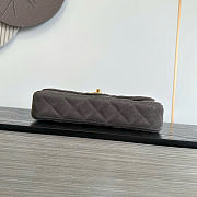 Kitlife Chanel 26B Baguette Shoulder Bag Gray Suede 10x25x5cm - 2