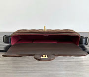 Kitlife Chanel 26B Baguette Shoulder Bag Dark Brown Suede 10x25x5cm - 6
