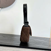 Kitlife Chanel 26B Baguette Shoulder Bag Dark Brown Suede 10x25x5cm - 5