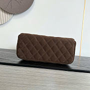Kitlife Chanel 26B Baguette Shoulder Bag Dark Brown Suede 10x25x5cm - 4