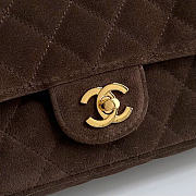 Kitlife Chanel 26B Baguette Shoulder Bag Dark Brown Suede 10x25x5cm - 3