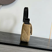 Kitlife Chanel 26B Baguette Shoulder Bag Beige Suede 10x25x5cm - 4