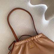 Kitlife Miu Miu Nappa Leather Pouch Brown 5NE030 24x13x9cm  - 2