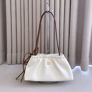 Kitlife Miu Miu Nappa Leather Pouch White 5NE030 24x13x9cm 