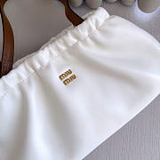 Kitlife Miu Miu Nappa Leather Pouch White 5NE030 24x13x9cm  - 5