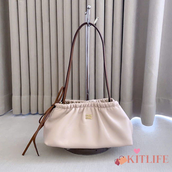 Kitlife Miu Miu Nappa Leather Pouch Light Pink 5NE030 24x13x9cm  - 1