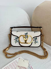 Kitlife Valentino Garavani Locò Small Linen Shoulder Bag With Embroidery 20x11x5cm - 1
